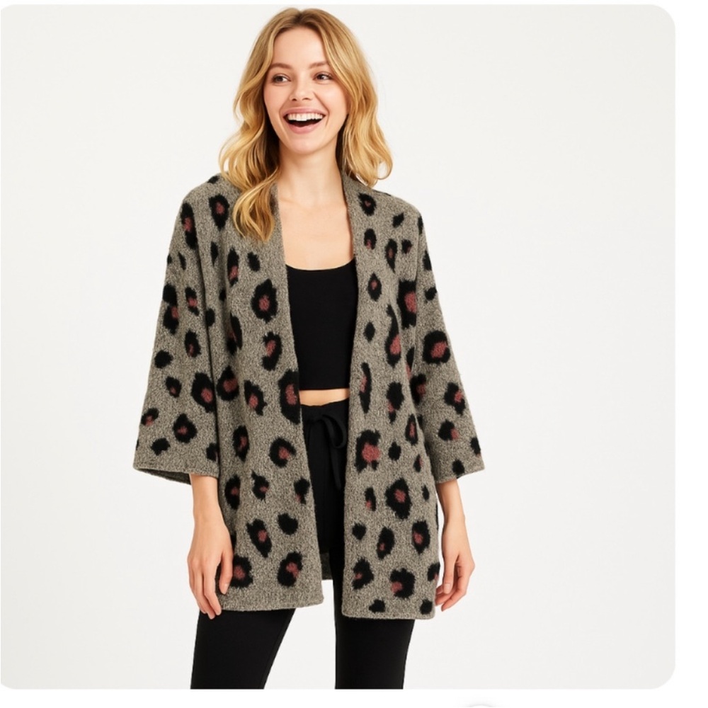 Do Everything in Love Leopard Oversized Cardigan Anthropologie